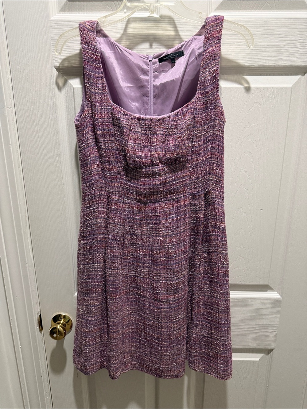 Nanette Lepore Lavender-Pink Tweed Midi Dress